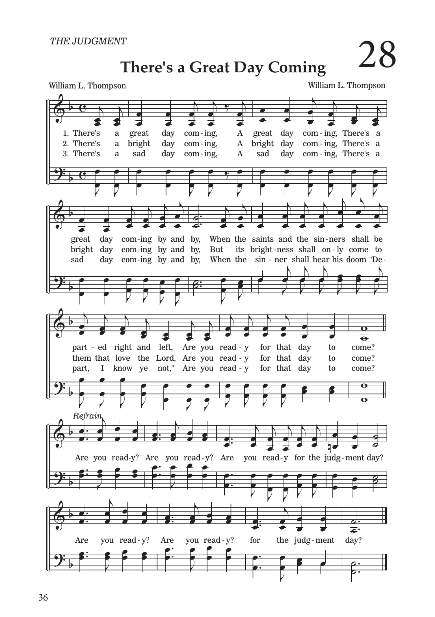 Sheet music for There's a Great Day Coming, page 36