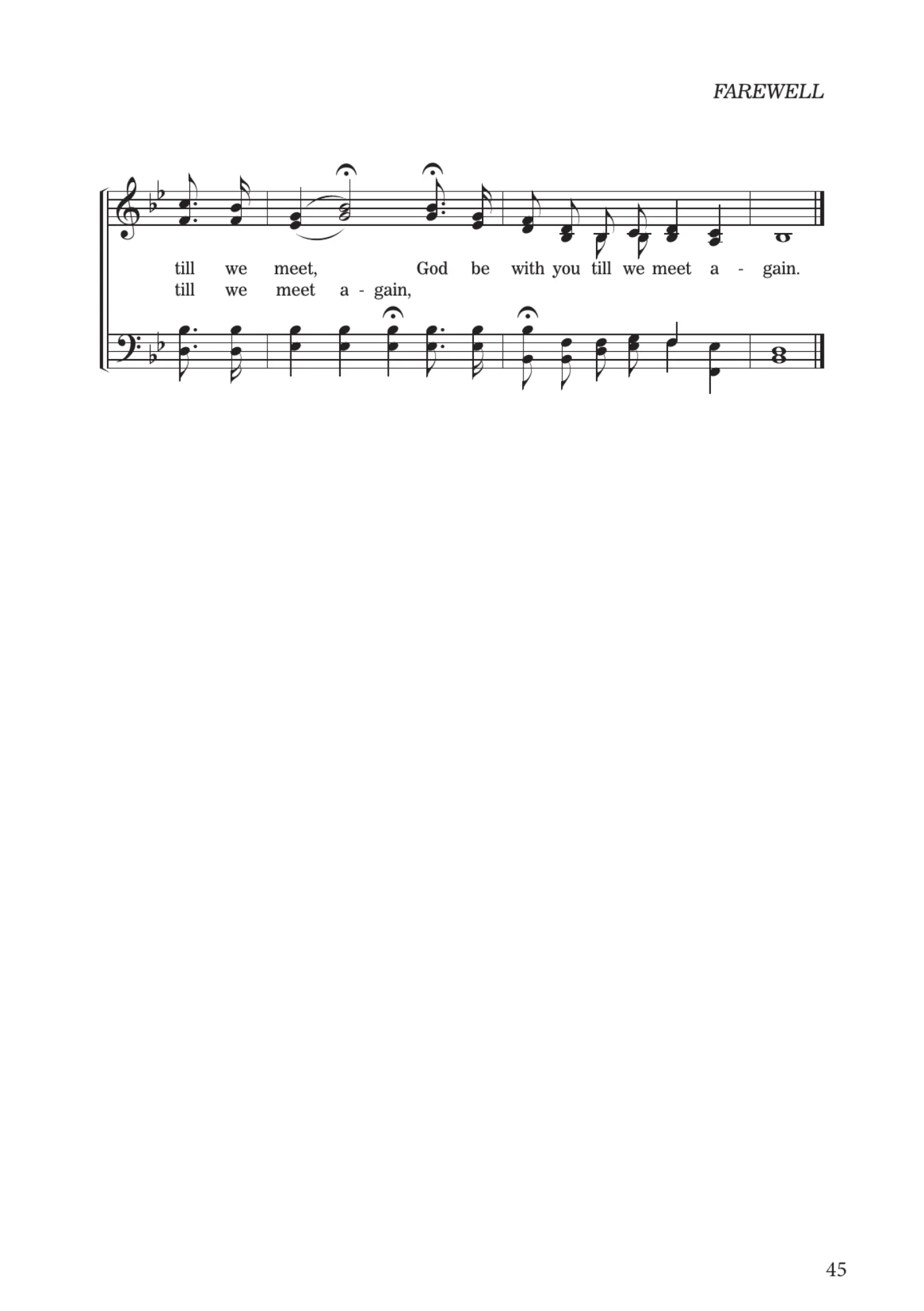 Sheet music for God Be With You, page 45